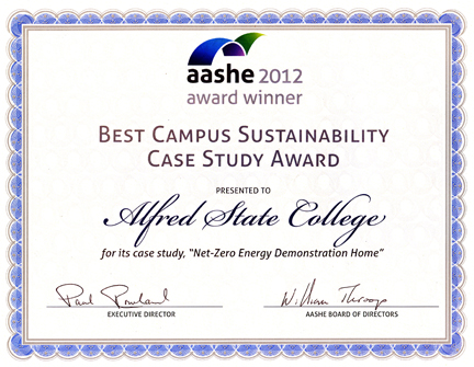 AASHE certificate