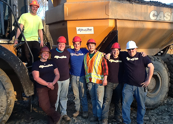 group of heavy equipment operations students during their spring break