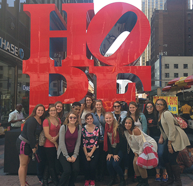architecture students on an educational one-day field trip to New York City