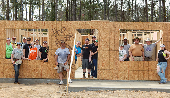 Alfred State volunteers who worked with the Horry County Habitat for Humanity to build a house for a resident in Myrtle Beach, SC.