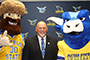 President Skip with Orvis and Ox mascots