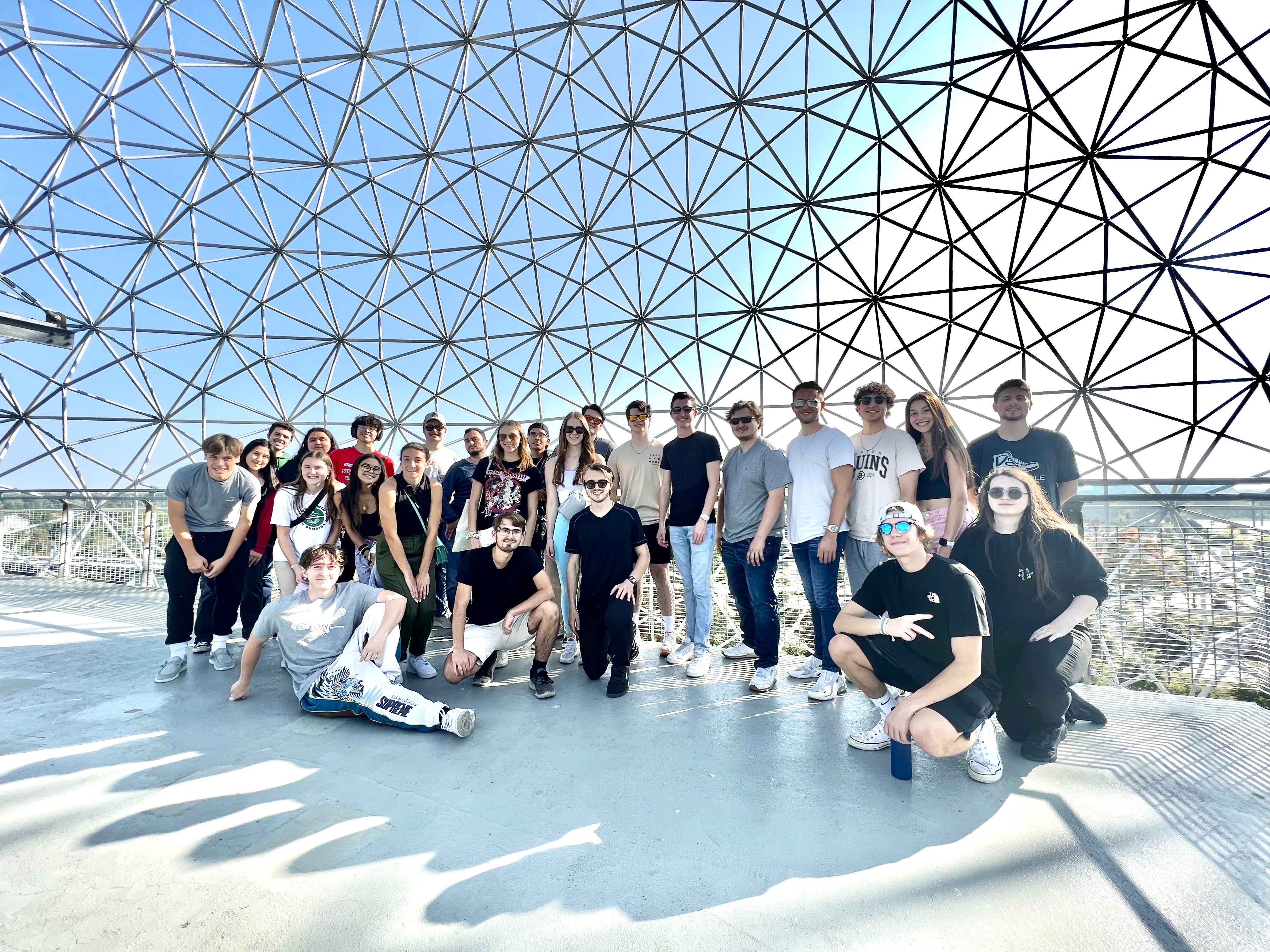 Students at the Biosphere in Montreal.