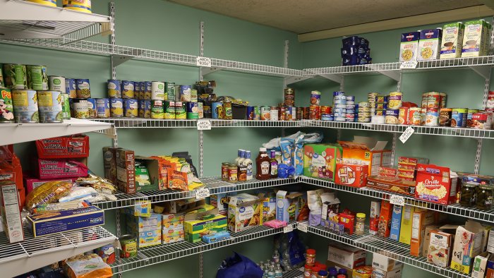 food on the shelf at the food pantry