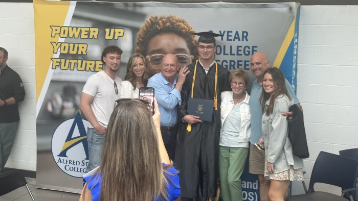 A family celebrates commencement