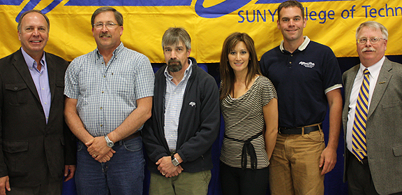 l-r: Alfred State President John M. Anderson, Patronek, Wilmot, Werner, Lawrence, and Associate Vice President for Academic Affairs Charles Neal