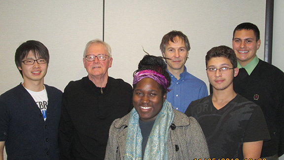 Flynn and Curry with Honors Program members