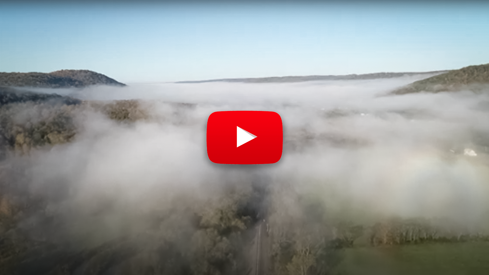 Arial view of Alfred, NY with clouds