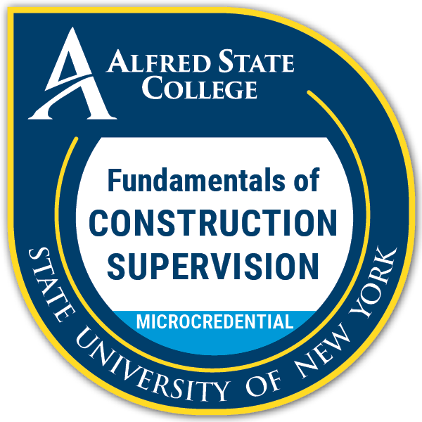 Graphic of Construction Supervision Microcredential badge