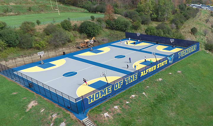 Arial view of the Multipurpose Courts