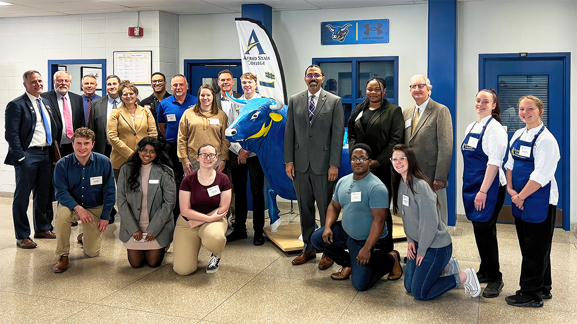 SUNY Chancellor John B. King, Jr. visited Alfred State during his tour of all 64 campuses. During his visit he had the opportunity to meet with current Pioneers who chose a faculty or staff member that has been influential during their experience at the college.