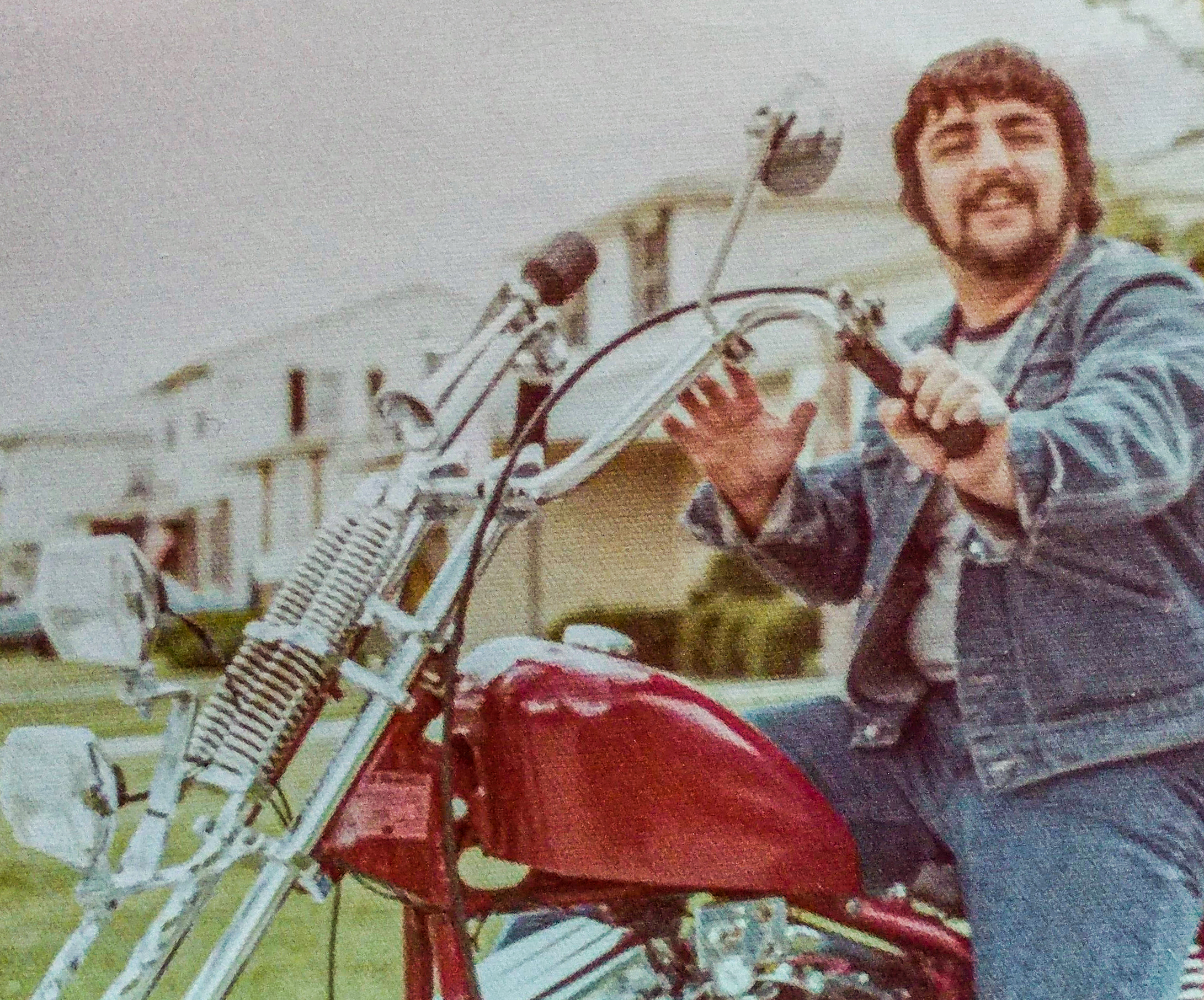 Joe Laraiso on a motorcycle