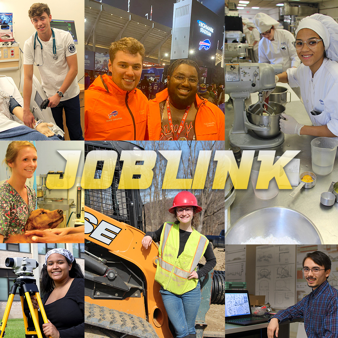 JobLink banner, several images of students