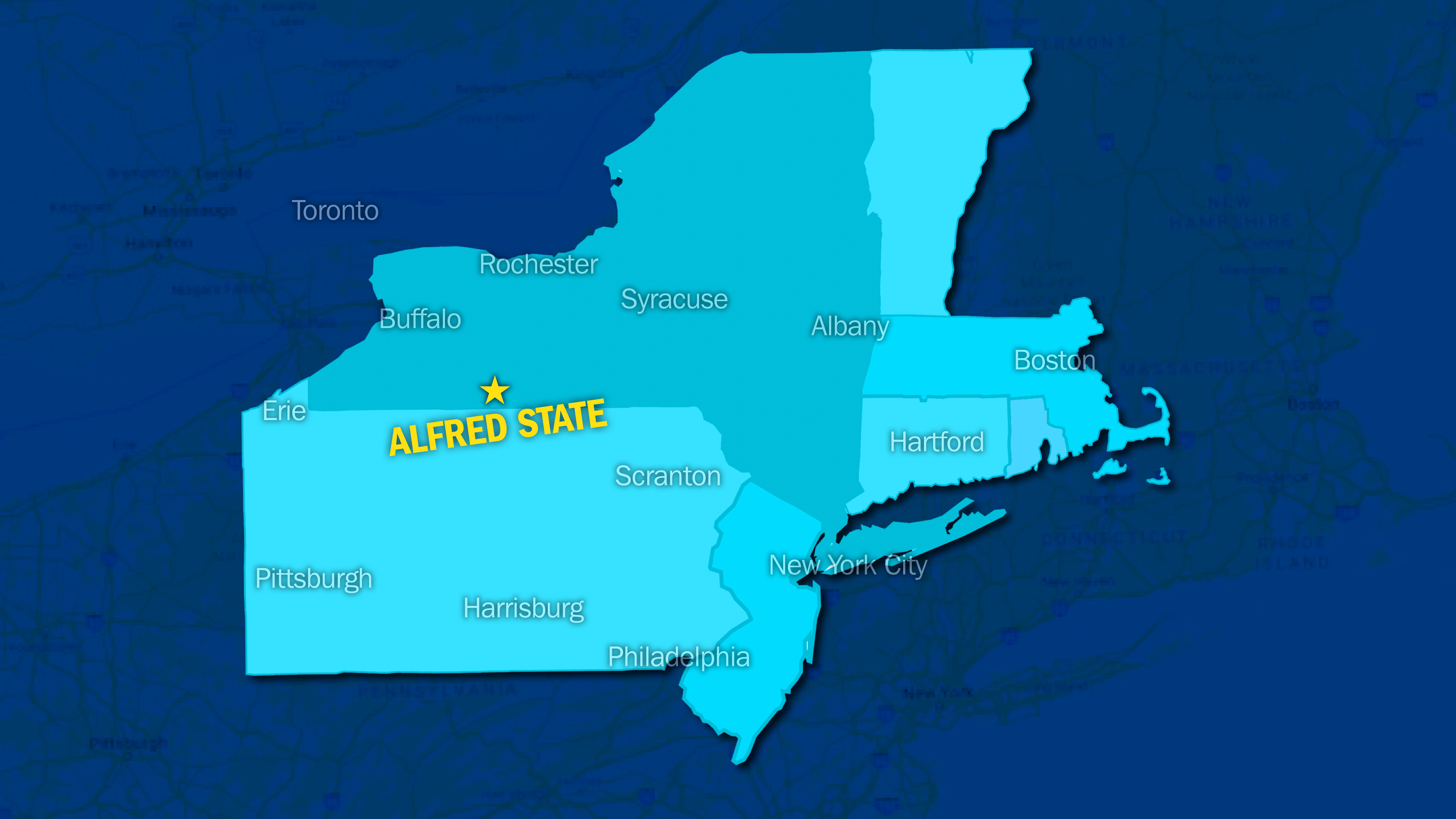 NY Map with Alfred State