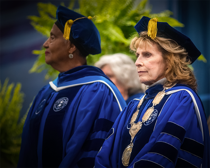 Interim SUNY Chancellor Deborah Stanley and SUNY Board of Trustee Eunice Lewin participate in the ceremony