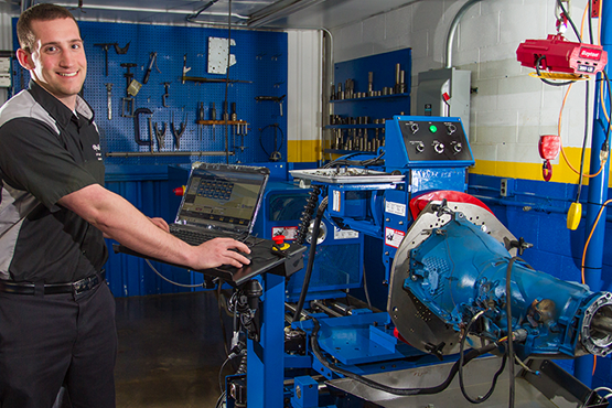 Zach Diangelo in the automotive lab