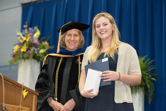 Provost Dr. Kristin Poppo and Claire Wragg