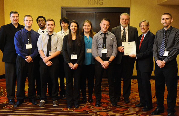 senior architecture students with Professor William Dean and ; Dr. Craig Clark 