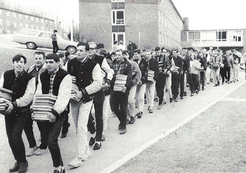 Alfred State students in 1965 moved the college library’s 22,000-volume collection to the library’s current location