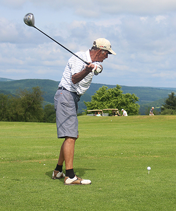 Brent Rohrbacker tees off