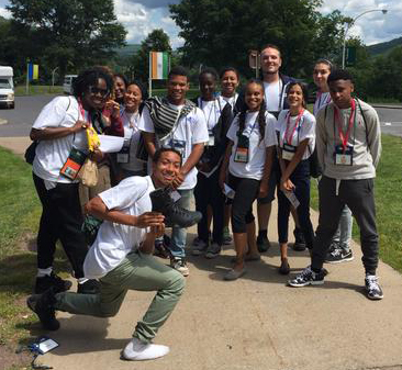 dmissions Counselor Channon Burroughs, second row, first on the left, is pictured along with the 11 students she mentored while at the New York State Association for College Admission Counseling (NYSACAC) Camp College program