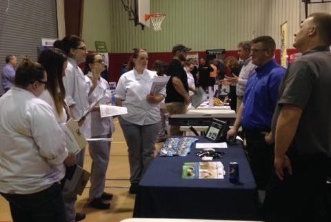 Culinary students at career fair.