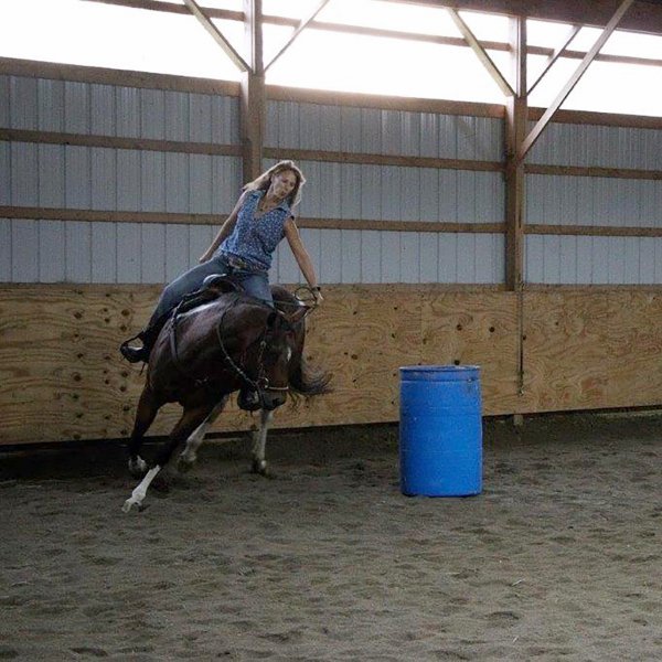 Gina Boyd barrel racing