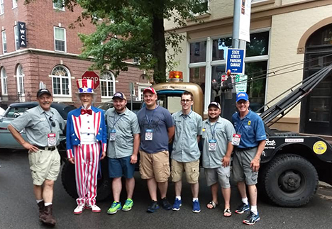 2018 Alfred State Great Race team standing in front of their truck