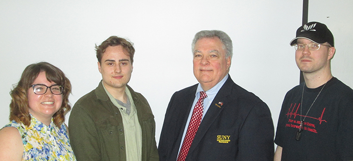 Kristen Williams, Brian Kelly, SUNY Distinguished Teaching Professor James Grillo, and Matthew Porterfield