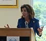 Lt. Gov. Kathy Hochul in front of a podium
