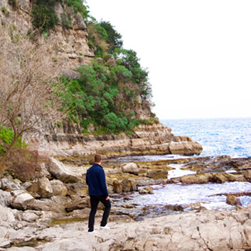 Rocky beach in Italy