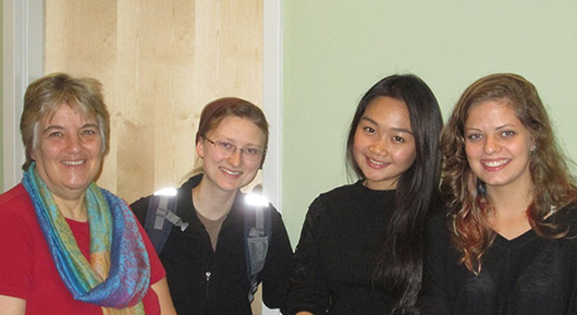 Dr. Nadine Hoover, along with three members of the Alfred State Honors Program