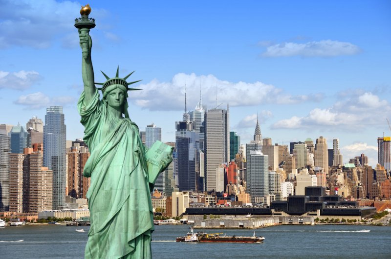 statue of lliberty and NYC skyline