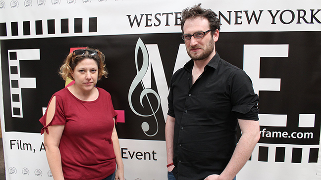 Festival Director Rhonda Parker and Jeremy Speed Schwartz, associate professor of Digital Media and Animation 