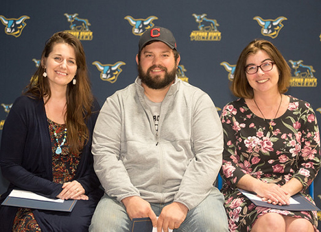 left to right are Cyan Corwine, Louis Zver, and Erin Vitale