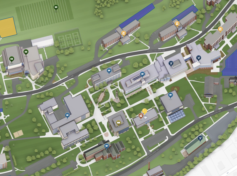 buildings on a map of campus