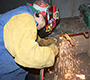 high school student competes in the welding contest