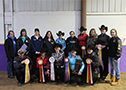 Western team gathered together with seven members showing off their ribbons