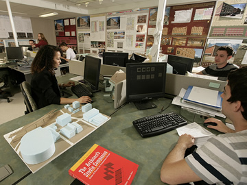 Architecture students in the Design Studio