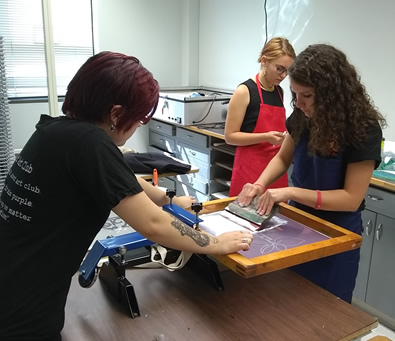 students printing a t-shirt design