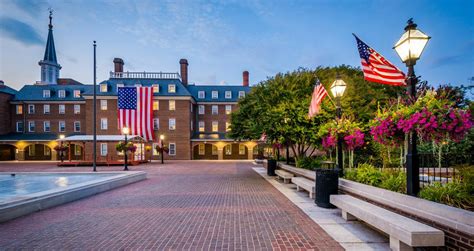 brick building with US flags