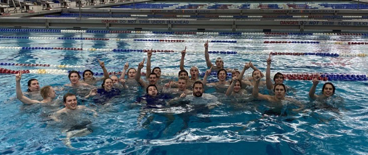 Celebration in the pool after winning AMCC Title