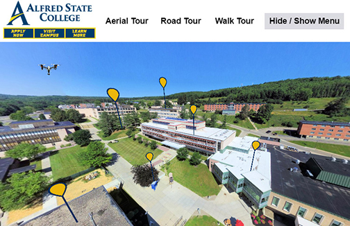 screen shot from virtual campus tour