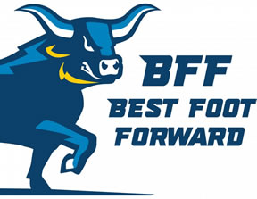 best foot forward logo with blue ox