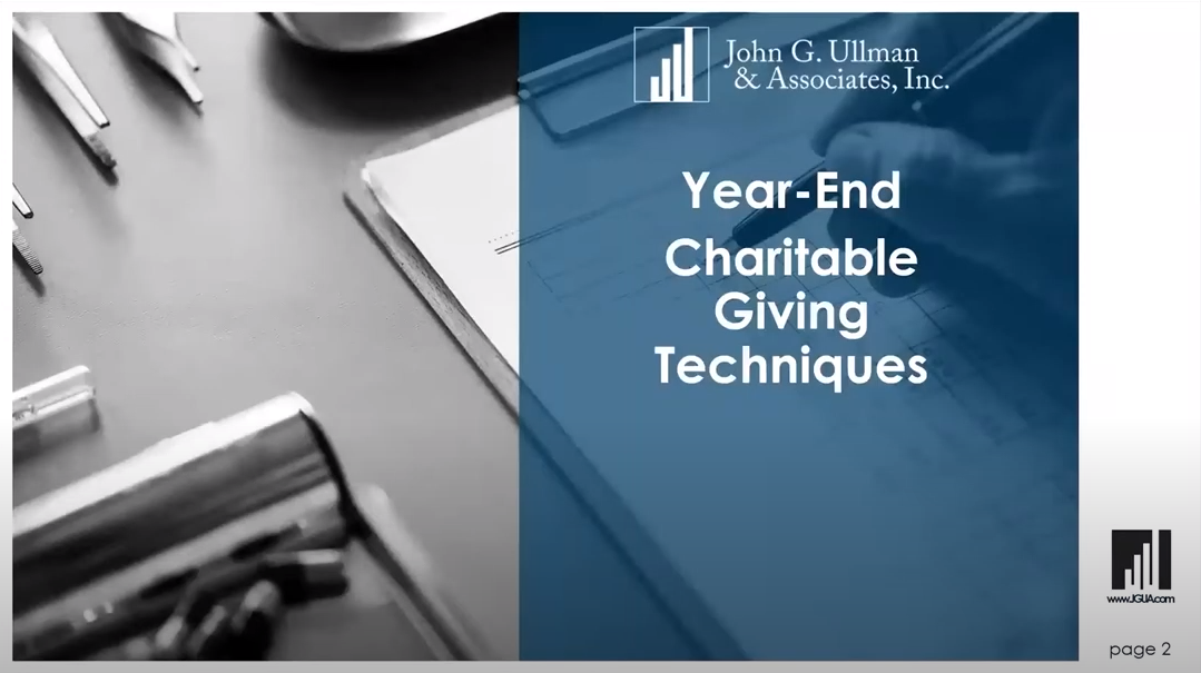 Year-End Charitable Giving Webinar, play button with link to YouTube video 