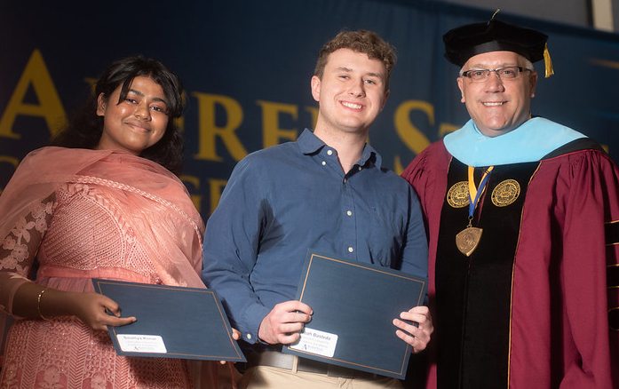 Soumya Konar and Noah Bastedo were honored at Alfred State's Honors Convocation.