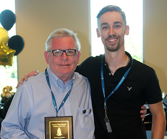 David Gagnon with Nate Hayes at the Gamma Theta Gamma celebration.