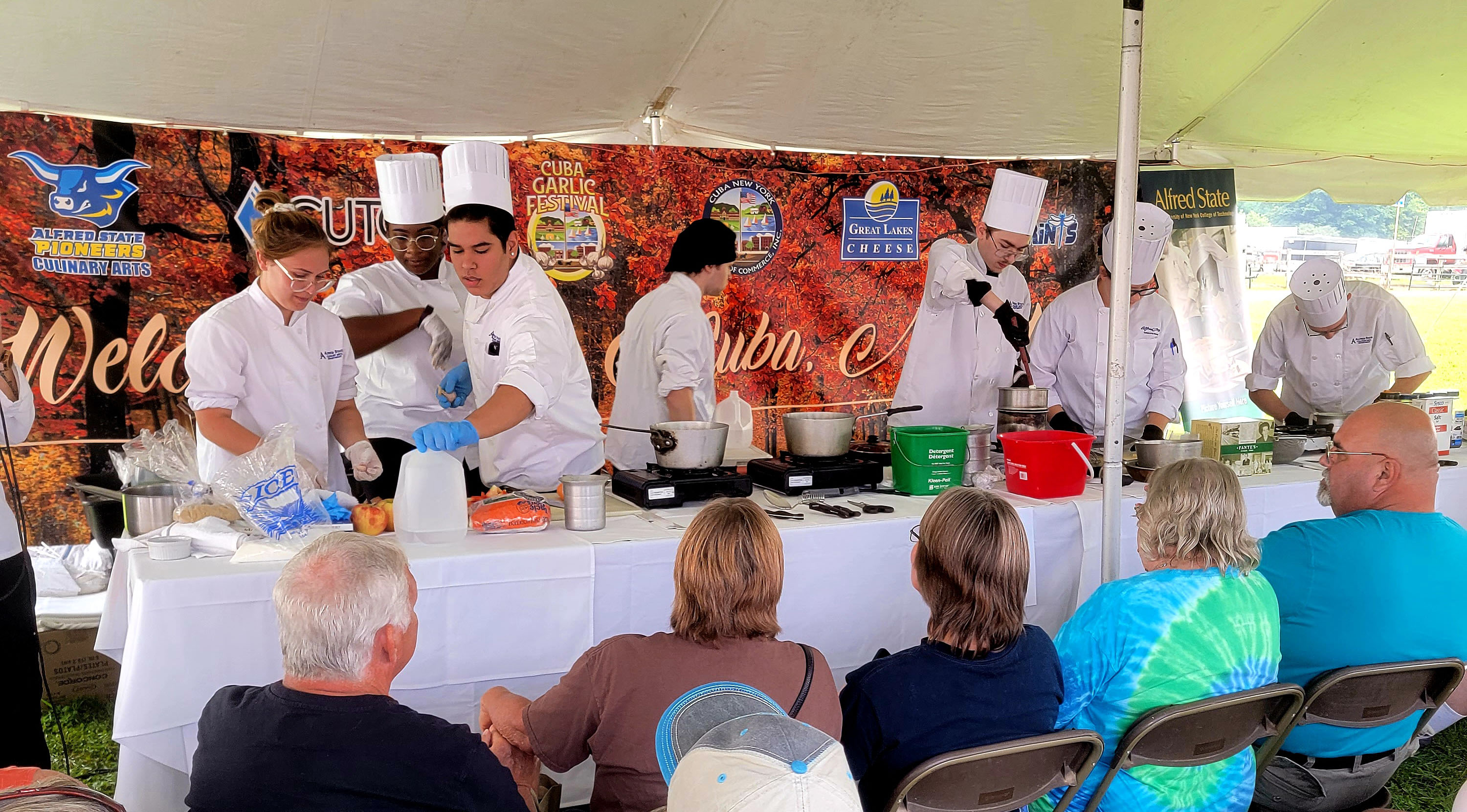 Alfred State students participate in a “Chopped” competition during a past Garlic Festival.