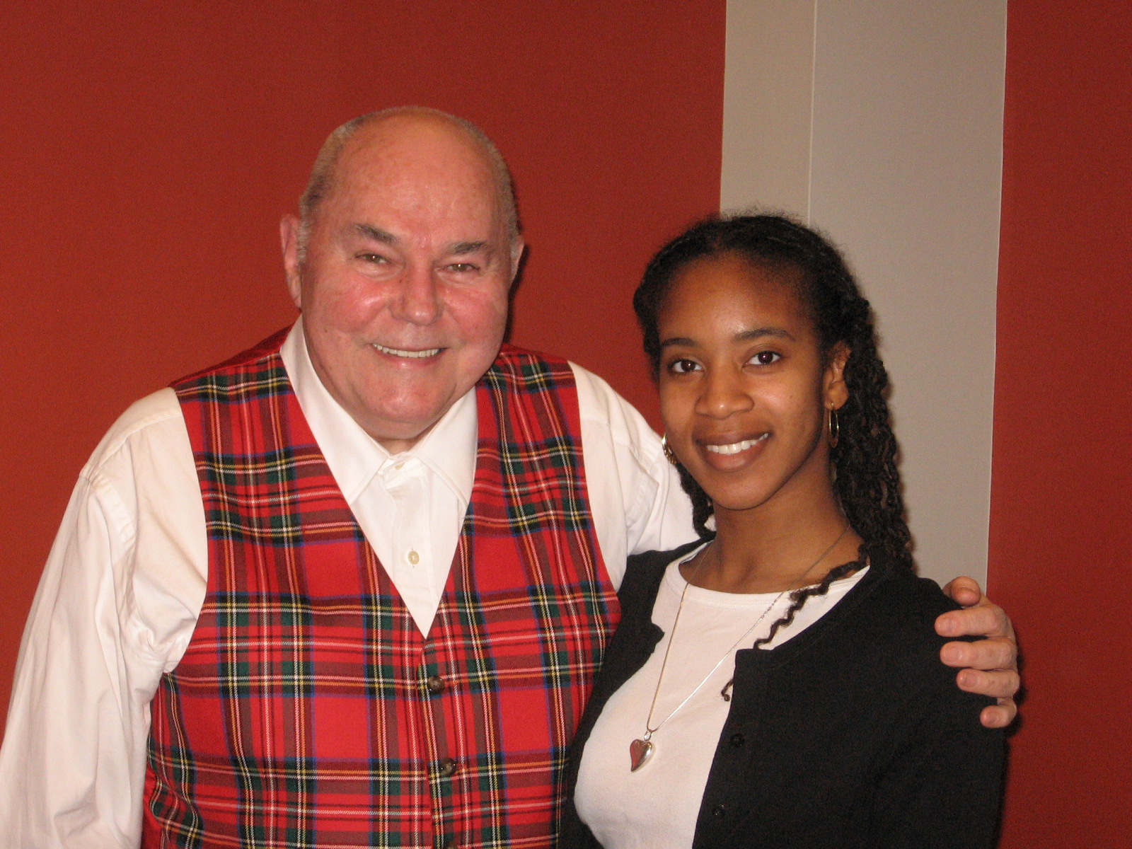 Dr. Hunter loved poetry and returned to campus to attend and participate in poetry readings. He is pictured here with a student at a poetry reading.
