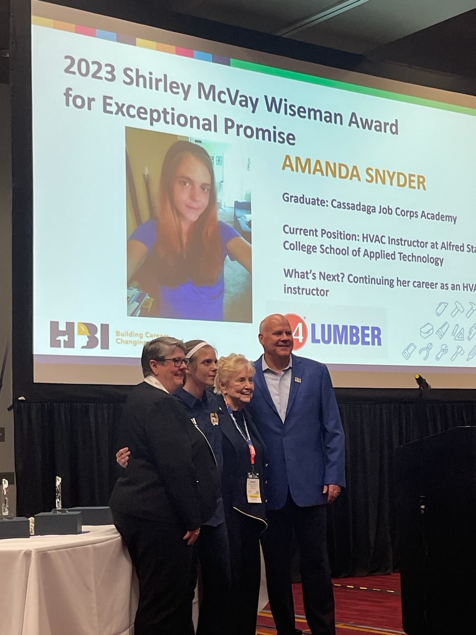 Amanda Snyder receives her award at the National Association of Home Builders Annual Conference