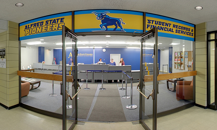 open doors to the Student Records and Financial Aid Office